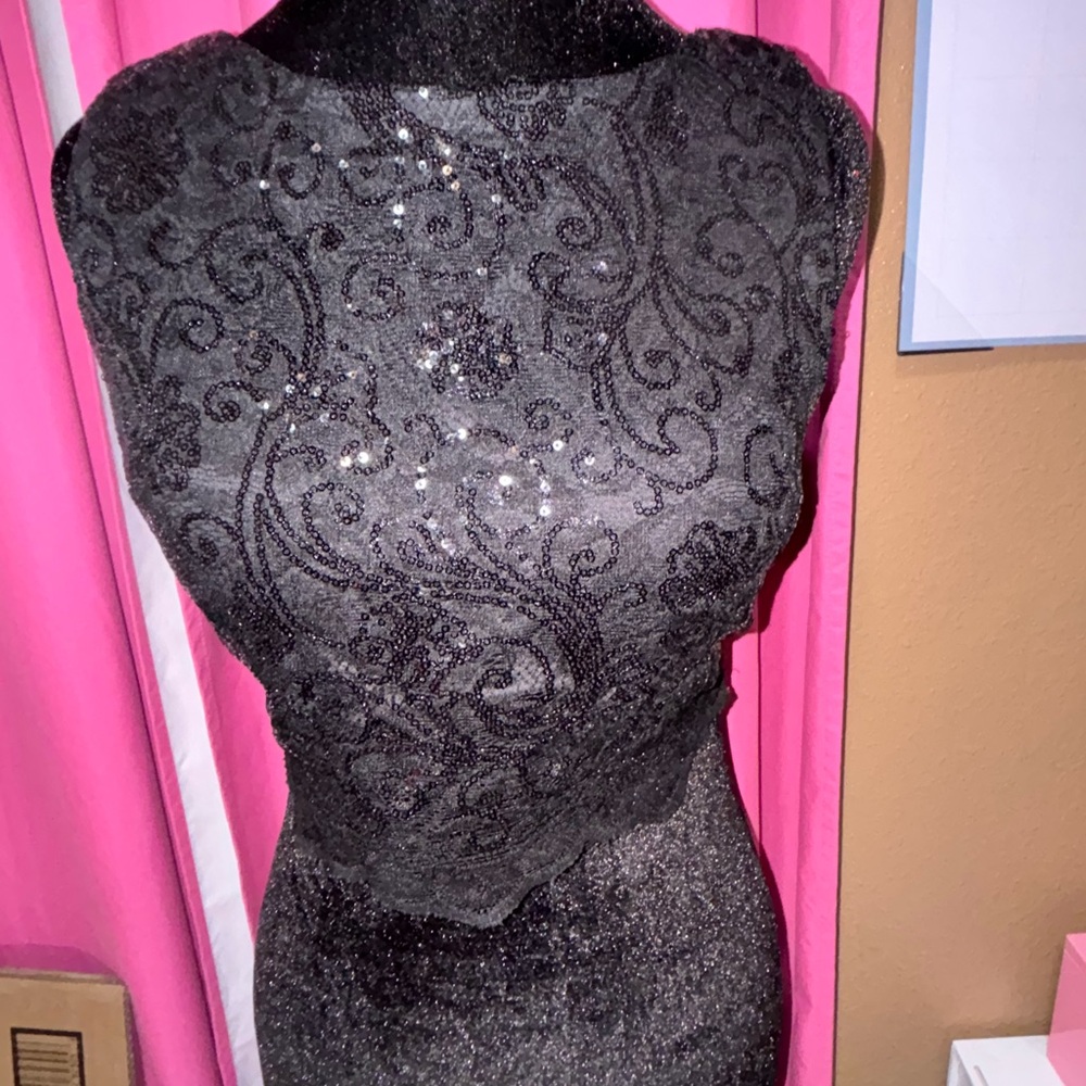 Jodi Kristopher Black Sequin Top